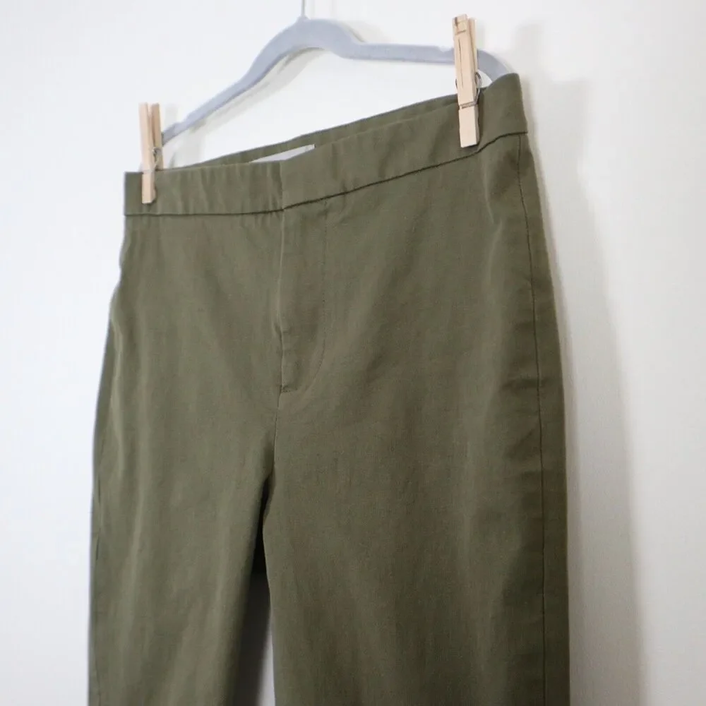 Everlane Size 4 The Fixed-Waist Stretch Cotton Pant Military Olive Green - Picture 5 of 9